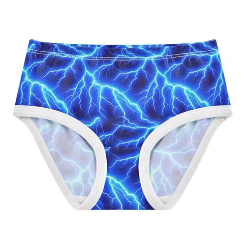 Joisal Cotton Toddler Girls Underwear Blue Lightning Panties for Girl Personalized Underpants Briefs 2t