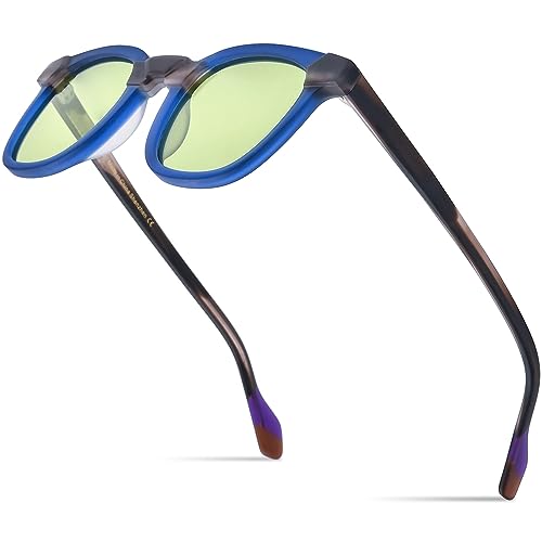 Image of HEPIDEM Matte Acetate Vintage Retro Square Polarized Sunglasses for Men UV400 UV Protection Sun Glasses
