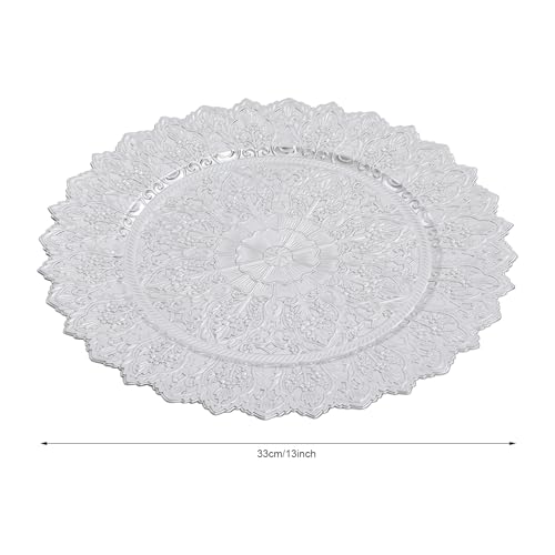 50 Platos Decorativos Redondos de Plástico 13 Pulgadas miniatura 5