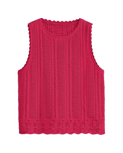 Image of KIRUNDO Beach Vacation Clothes for Women Spring Summer Crochet Sweater Vest Tank Tops Cover Ups Resort Cruise Outfits 2026