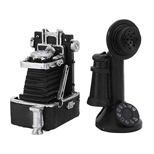 Yardwe 1 Set Mini Craft Models Retro Camera Phone Ornaments for Mini House Decor