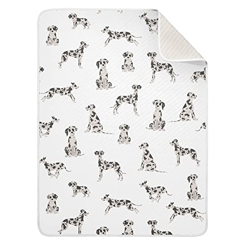 Image of Swaddle Blanket Great Dane Dog Cotton for Infants, Receiving, Lightweight Soft Swaddling for Crib, Stroller, Nursery, 30x40 in