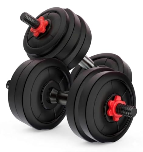 Image of Adjustable Dumbbell Set (8kg to 22kg) - All-in-One Strength Training Weights for Home Gym, Compact Space-Saving Design with Non-Slip Grip & Secure Locking System (Pair) (12 Kg)