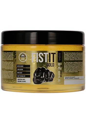 SHOTS PHA100 FIST IT Gold Lubrifiant à Base d'Eau - 500ml - Testé Dermatologiquement - Incolore, inodore et Sans Saveur