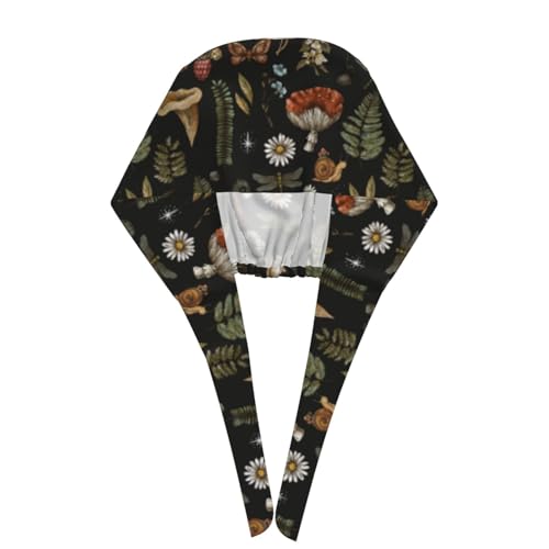 Image of Working Cap Scrub Cap with Sweatband Adjustable Unisex Women Tie Back Hat Nurse Surgical Caps
