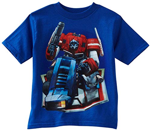 Transformers Little Boys' Optimus Prime Bend T-Shirt, Royal, 7