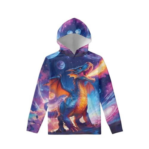 Image of WELLFLYHOM Boys Hooded Sweatshirts Hoodie Pullover Cool Graphic Crewneck Blouses Size 6-16