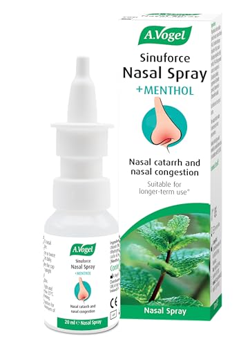 A.Vogel Sinuforce Nasal Spray + Menthol | Provides Fast Relief for Blocked Nose, Congestion & Nasal Catarrh | with Eucalyptus, Peppermint & Chamomile Oil | Suitable for Longer Term use | 20ml