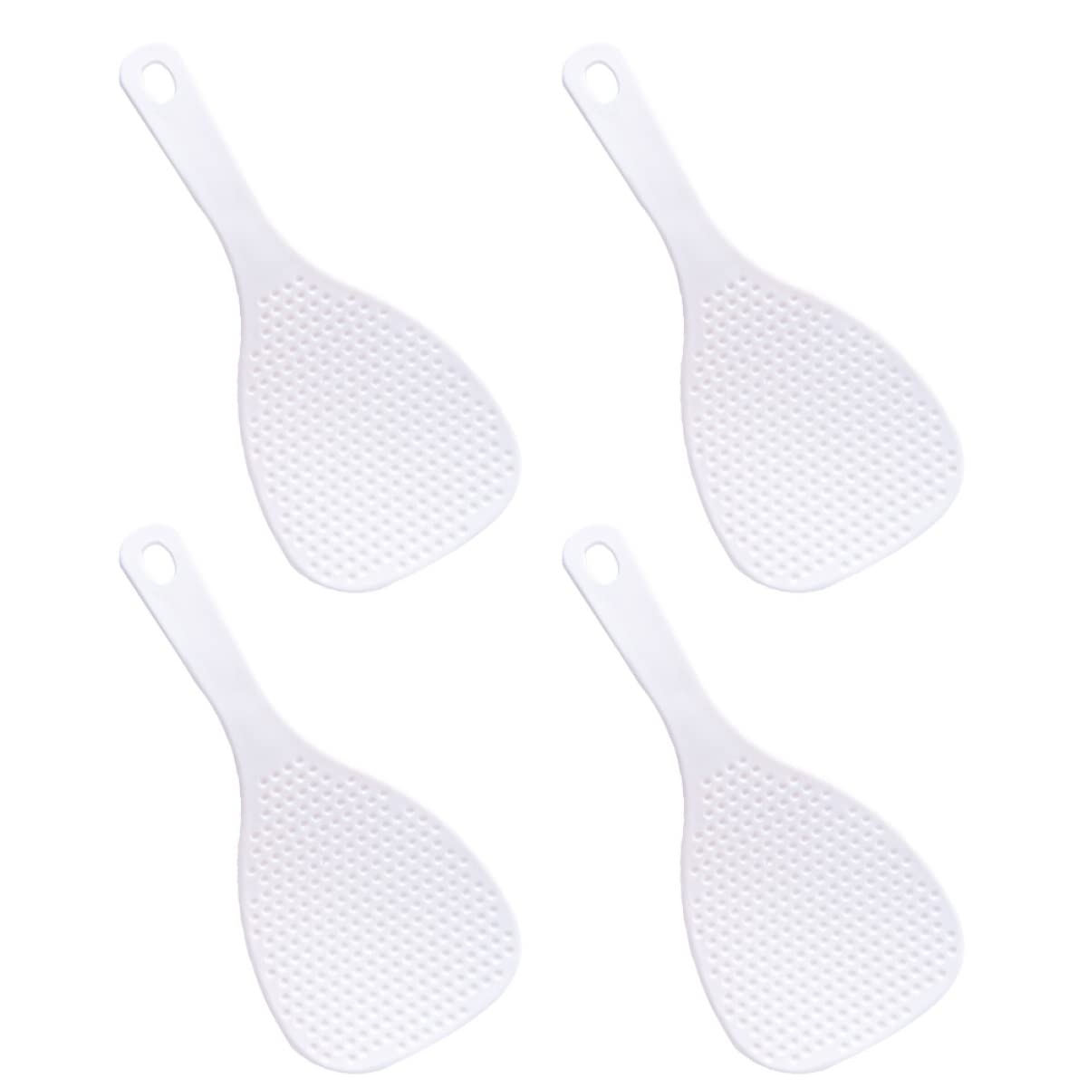 NAMOARLY 4pcs Rice Spatula Non-stick Spoons Multipurpose Rice Spoons Rice Ladle Spoon Sushi Paddle Rice Shovels Paddle Spoons Lightweight Spoon Large Soup Spoon Porridge Spoon Plastic Beige