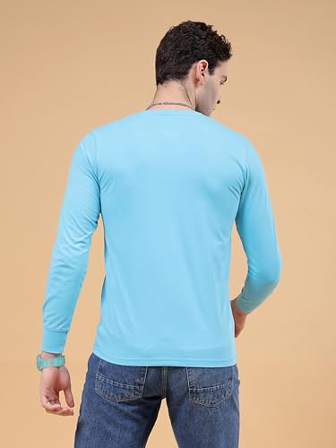 Image of The Indian Garage Co Men Cotton Slim Fit Solid V-Neck Tshirt