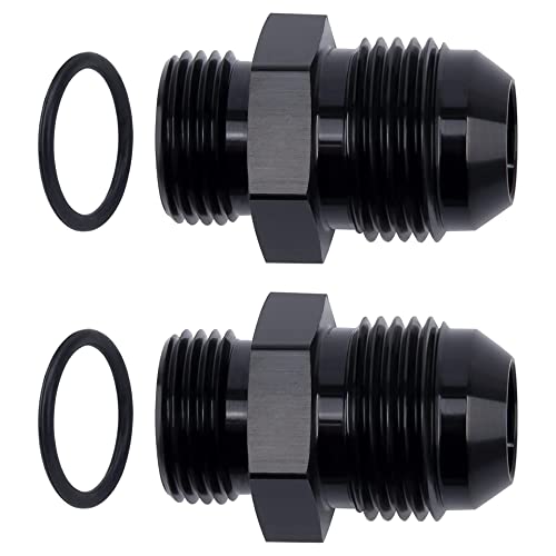Image of EVIL ENERGY 10AN Flare to 8AN ORB Male Fuel Rail Adapter Fitting Black 2Pcs