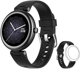 SHANG WING Lynn Smartwatch Damen,1.1 Zoll Klein Touchscreen Fitnessuhr Damen,Klein Stilvoll Fitnessuhr mit Schrittzähler Schlafmonitor SpO2-Überwachung Pulsuhr Smartwatch für Android iOS