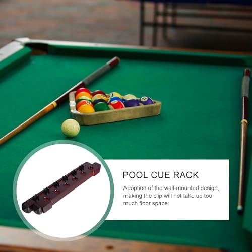 Porte-queue de billard mural en bois avec 6 emplacements de rangement