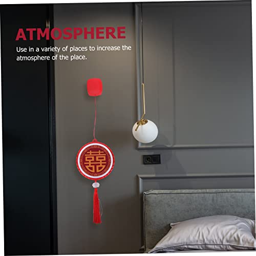 Osaladi 1Pc Decorative Lights Battery Lantern Chinese Decor Round Chandelier Red Wedding Lantern Chinese Lucky Red Lantern Wall Light Decor Hanging Decoration For Wedding Hanging Ornament #TOP2