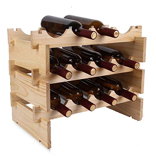 Soporte para botellas de vino de madera para mesa 4 botellas miniatura 4