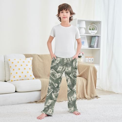 Boys' Pants Money Bills Vintage Dollar Sign Long Bottoms Jogger Pants Elastic Waist Trousers with Pockets S-XL 5