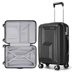 RAINSMORE 20 Inch Cabin Suitcase Carry On Suitcase Airline Approved Hand Luggage with 360° Spinner Wheels, TSA Lock & Hard Shell (PP), 55cm Cabin Bag for Weekend & Business Travel