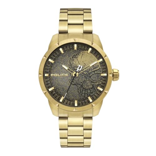 Montre Police homme PL15715JSG.02AM chic en acier inoxydable et cadran quartz de précision