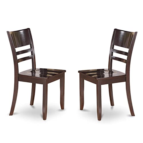 East-West-Furniture-HLLY5-CAP-W-5-Piece-Dining-Set-Includes-a-Round-Dining-Table-with-Pedestal-and-4-Kitchen-Chairs-42×42-Inch-Cappuccino East West Furniture HLLY5 CAP W 5 Piece Dining Set Includes a Round Dining Table with Pedestal and 4 Kitchen Chairs 42×42 Inch Cappuccino