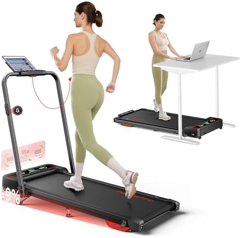 5 in 1 Folding Treadmill,9% Tilt,2.5 HP Treadmill for Home,Large ...