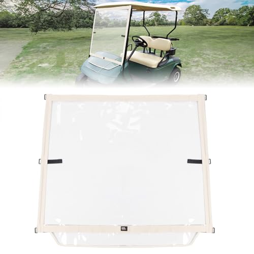 Pare-brise pliable pour voiturette de golf en PVC léger et amovible beige