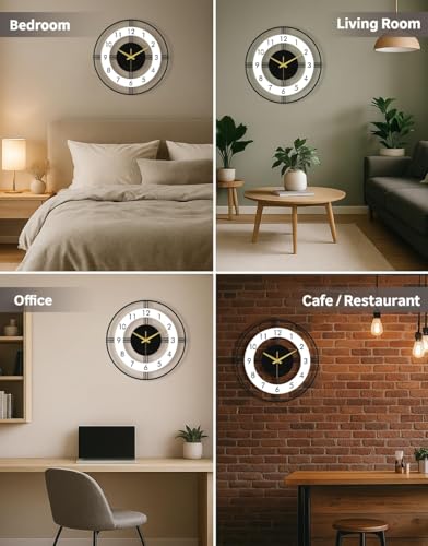 Image of Auromin Designer Big Wall Clock for Living Room Stylish Modern | Silent Wall Clock for Bedroom | Luxury Premium Fancy Antique Unique Metal Wall Watch for Hall Big Size