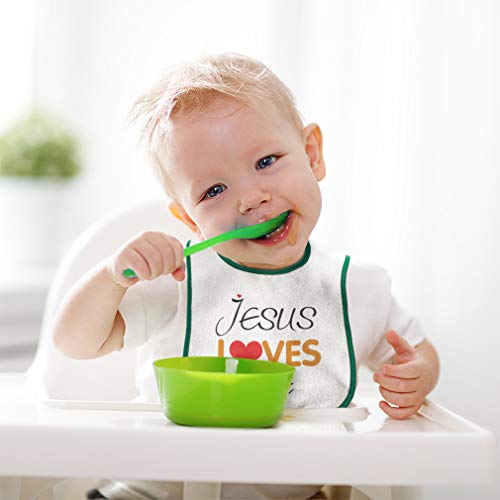 Cute Rascals Toddler & Baby Bibs Burp Cloths Christian Jesus Loves Me Christian God Cotton Baby Items for Baby Girl & Boy White Design Only4