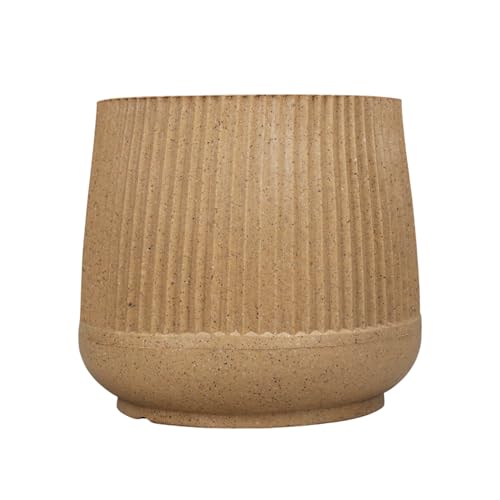 Image of BonKaso 12 Inch Audi Plant Pot for Indoor & Outdoor Use | Heavy Duty Durable Polymer Flower Pot Gamla | Lightweight Modern Planter for Living Room, Balcony, Terrace & Office Decor (Beige)