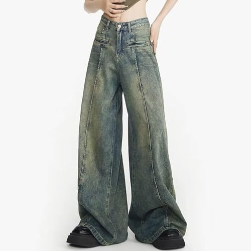 Vintage Baggy Jeans for Women Y2K High Waisted Aesthetic Clothing Teen Girls Homecoming Wide Leg Hiphop Streetwear4