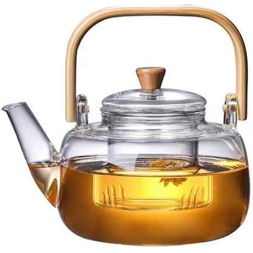 VIBEIN 1000ml Borosilicate Glass Tea & Coffee Pot with Infus