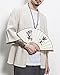 Ambcol Men's Kimono Jackets Cardigan Loose Cotton Linen Blend 3/4 Sleeve Open Front Casual Summer Shirt 12-Beige XX-Large
