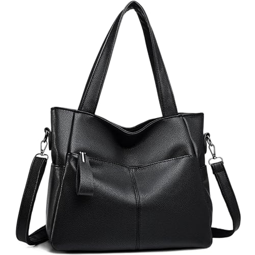 Mabecol Shoppers Mujer Mediano, Bolso Tote Elegante PU Vintage