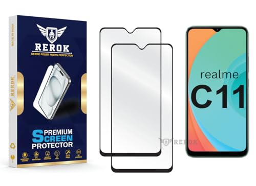 Image of Gorilla Tempered Glass Screen Protector Compatible with Realme C11 [Pack of 2] | Edge-to-Edge, Bubble-Free, Case Friendly, Easy Installation Kit