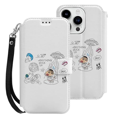 クレヨンしんちゃん iPhone15Pro用ケース 手帳型 スマホケース アイホン15Pro用 財布型カバー カードポケット スタンド機能 誕生日ギフト 人気 男女兼用