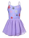 Taubow Leotard for Girls Size 6 7 6x Purple Star Dance Outfit Ballet Leotard with Skirt