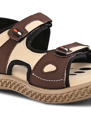 Image of Steprite Kids' Boy Sporty Strappy Sandal, Double Hook-and-Loop Straps, Cushioned Footbed, Open-Toe