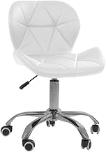 Cadeira Office Eiffel Slim Com Base Giratória E Ajustável Cor:Branco