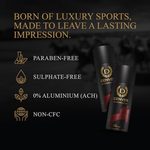 Image of DENVER Sporting Club Champ Deodorant - 150ML Each, Pack of 3 |Long Lasting Deo Body Spray - For Men