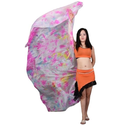 Voile en soie de danse du ventre 200x90cm teint à la main pour entraînement