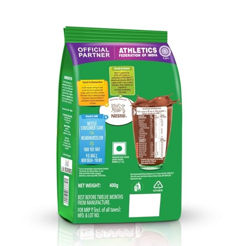 Image of Milo Activ-Go Chocolate Malt Drink Powder 400g, Imported. (Pack of 2)