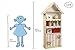 Fantasy Fields - Cracked Rose Thematic Kids Wooden Bookshelf with Storage, Imagination Inspiring with Roof and Rence Details House Shape Bookcase, Lead Free Water-Based Paint