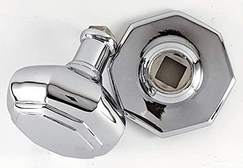 Quality Solid Brass Georgian Style Large Octagonal Centre Door Knob Set Pull Brass/Chrome 80mm (Chrome)