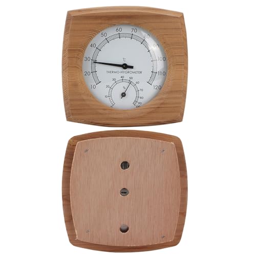 Brrnoo Termoigrometro in Legno Termometro per Sauna 2 in 1 Igrometro Accessori per Bagno Turco