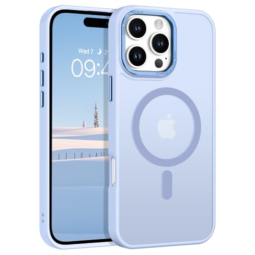Image of YINLAI for iPhone 16 Pro Max Case 6.9-inch,Magnetic Compatible with MagSafe, Slim Matte Anti-Fingerprint, Shockproof Full Body Military Grade Protection for iPhone 16 Pro Max Cover, Light Blue