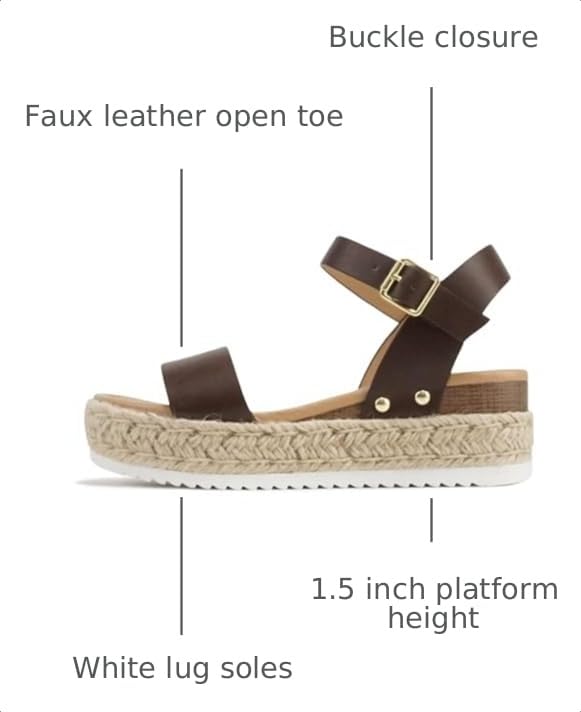 Image of Soda CLIP ~ Women Open Toe Ankle Strap Platform Espadrille Sandal | Casual Sandals