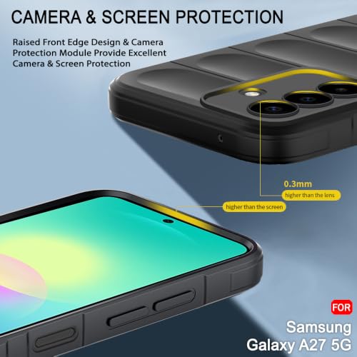 Image of TheGiftKart Liquid Silicon Back Cover Case for Samsung Galaxy A27 5G | Shockproof Military Grade Protection | Micro-Fibre Cloth On Inner Side | Anti-Slip Grip Back Cover Samsung A27 5G (TPU, Black)