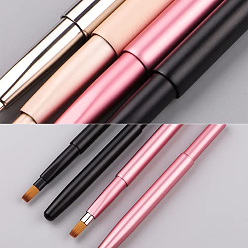 Professional Lip Brush With Lid Retractable Portable Cosmetic Brush For Lipstick Gloss Applicator Wands Makeup Tools - Image 5