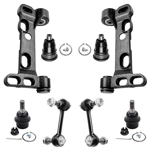 Image of Detroit Axle - 8pc Front End Suspension Kit for Chevy Trailblazer GMC Envoy Rainier Bravada 9-7x, 2 Lower Control Arm Brackets 2 Sway Bar Links 4 Upper & Lower Ball Joints Replacement