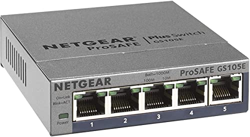 Preisvergleich Produktbild NETGEAR ProSafe Plus GS105Ev2 Switch (5 Anschlüsse, nicht verwaltet, Desktop)