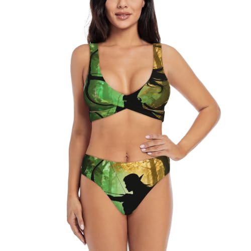 Maillot de bain deux pièces femme Elf Archer Bow bikini croisé triangle réglable